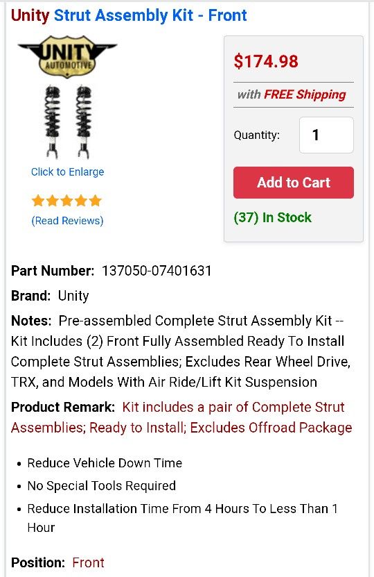 Ram 1500 Strut Assembly