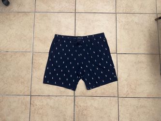 Polo Ralph Lauren Navy Blue All Over Pony Logo Cotton Boxer Shorts Mens Sz XL