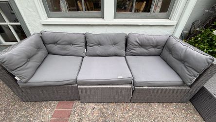 Patio sectional with cushions