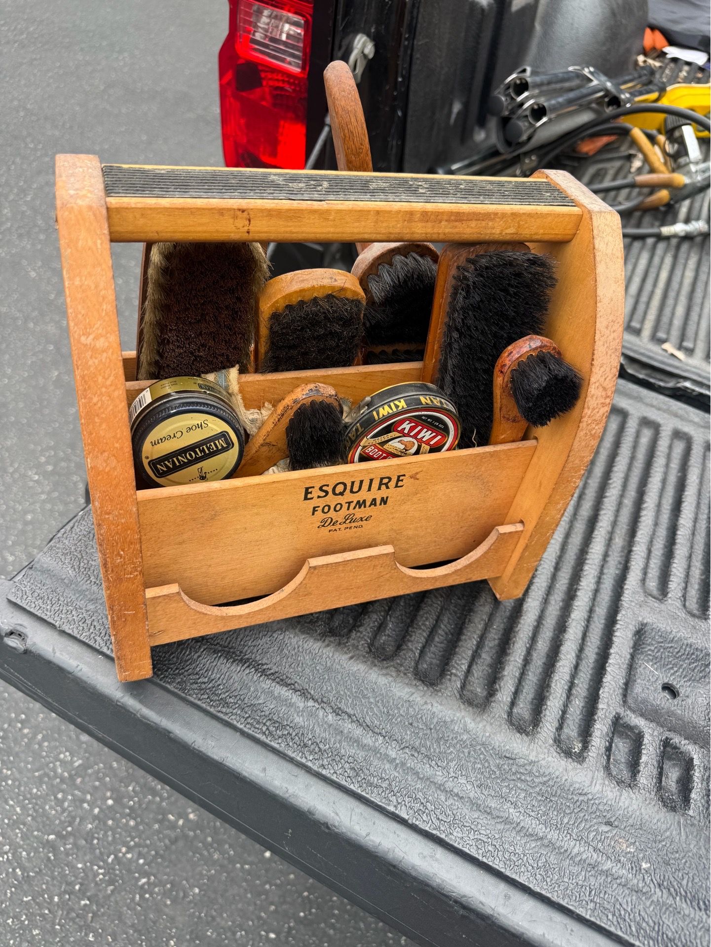 Shoe shine box with extras