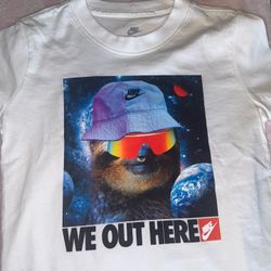 Brand New Nike White Tee with Sloth Outer Space