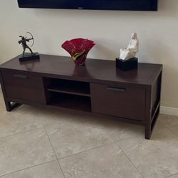 Modern Dark Wood TV Stand / Media Console – 60”