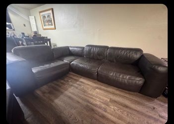 REAL LEATHER SECTIONAL