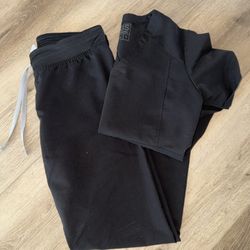 Figs Scrubs Set Livingston Pants Flores Peplum Top Small S Tall