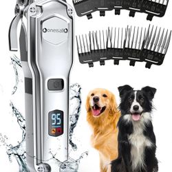 Oneisall Dog Clippers for Grooming Thick Heavy Coats Low Noise Rechargeable