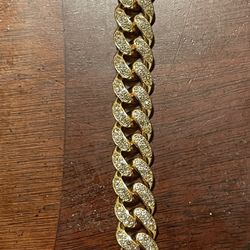 Gold Plated Diamond Men’s Bracelet 