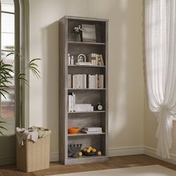 New 75" Tall Bookshelf & Bookcase, 6-Tier Adjustable Storage Shelves, Book Shelf with Anti-Tipping Device, Floor Standing Modern Display Rack for Livi