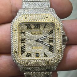 Cartier Fully Diamond 40mm Box Papers Buy Sale Trade Rolex 10k 14k Silver Scrap Gold 24k 