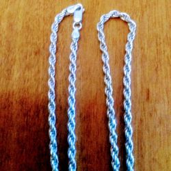 Beautiful ❤️ 925  Silver Rope Chain 20" Long.🆕🆕🆕