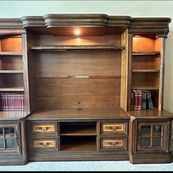 $700/obo Beautiful Two-Piece Solid Wood Media Center