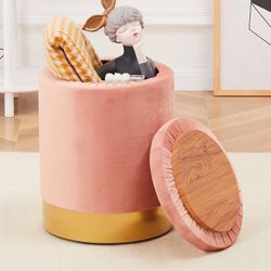 Multipurpose Velvet Storage Ottoman