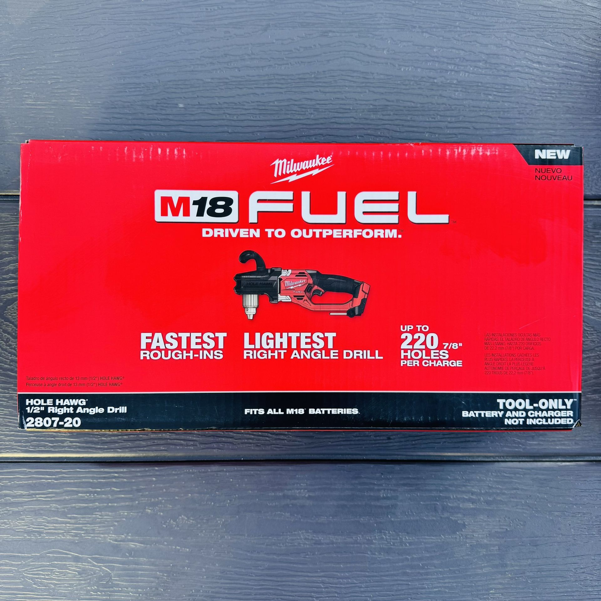 Milwaukee M18 FUEL 18V Brushless Cordless Hole Hawg 7/16 in. Right Angle Drill W/ Quick-Lok (Tool-Only)