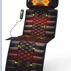 New in box Massage Mat, Detachable Neck Massager, Full Body Vibration Heating, Massage Pad with 10 Vibrating Motors and 9 Speed Settings for Home Offi