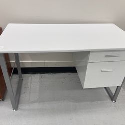 White And Metal Desk 