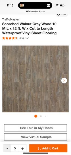 Vinyl Floor Roll - 6’ X 12’