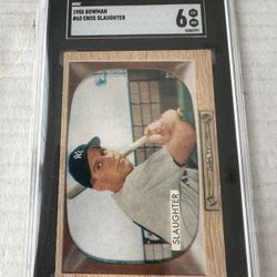 1955 Bowman 60 Enos Slaughter Graded 6 Baseball Card 