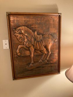 Vintage MCM Copper Relief