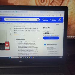 Sunbeam Queen Heated Mattress Pad, Wi Fi, Dual Controls