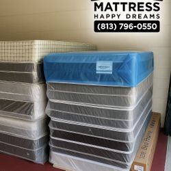 Twin Size Mattress Pillow Top 14” Inches  Excellent Comfort Also Available: Full, Queen And King New From Factory With Its Plastic Same Day Delivery 