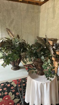 Matching pair of greenery in pots