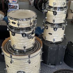 DW PDP CX 6pc White Marine Pearl Shell Pack+