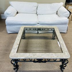 Designer Couch And Vintage coffee Table