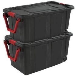SET OF FOUR 40 GALLPON  STERIITE CONTAINERS ON WHEELS  WITH LIDS PURCHASED FRO $309