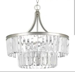 Progress Lighting Glimmer Collection 5-Light Silver Ridge Pendant with Clear Glass