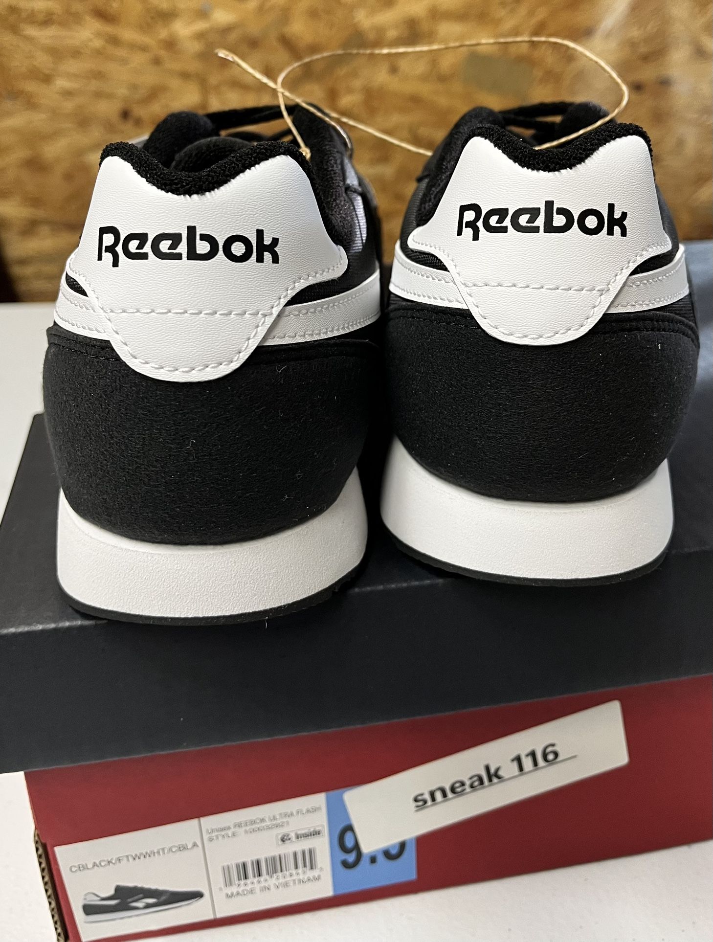 Size 9.5 Black An White 