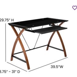 Glass & Cherry Wood Desk