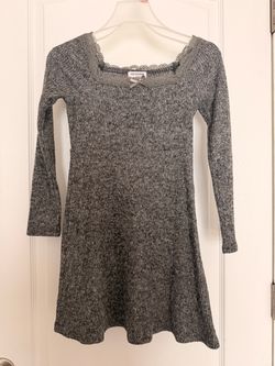 Eyeshadow Gray Knit Sweater Dress