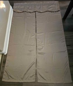 Beige Curtain Panel Set with Valance