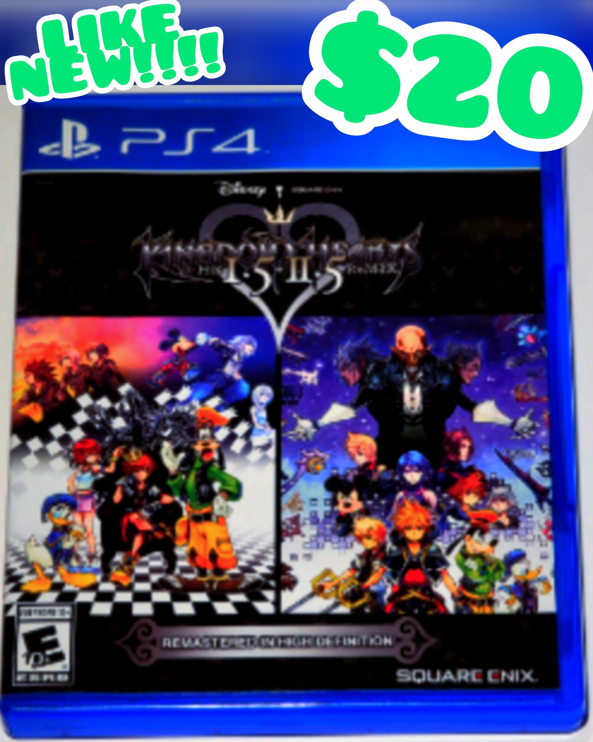 LIKE NEW!!!!! Kingdom Hearts HD 1.5 + 2.5 Remix (Sony PlayStation 4, 2017)