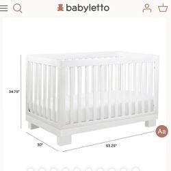 White 3-in-1 Convertible Crib & Toddler Bed with Guard Rail 