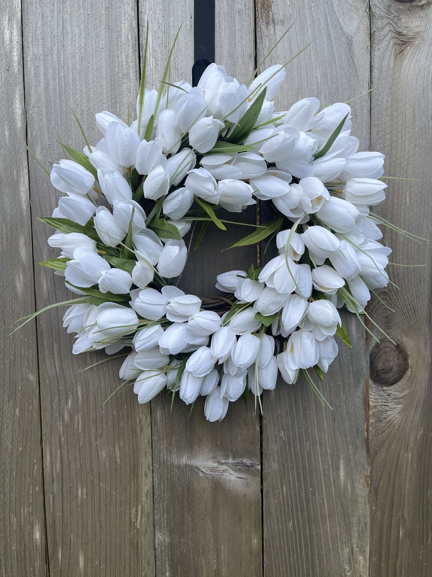 Spring Tulip Wreath Flower Door Hanger