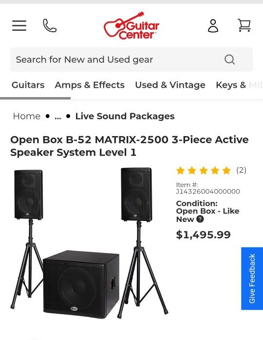 B 52 Speaker System (Used)