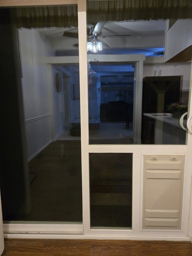 Sliding Glass Door With Large Doggy Door
