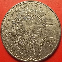 1982 , 50 Mexican Pesos ,temple Mayor De MEXICO!
