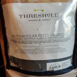 Rectangular Patio Umbrella 6.5 X 10' With Stand