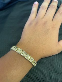14K Plated Thin Nugget Bracelet New