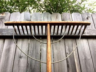 Antique Primitive Wood Farm Tool Hay Rake