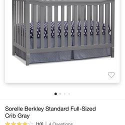 Gray Crib And Changing Table