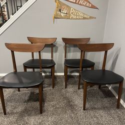 Mid Century Walnut Dining Chairs 
