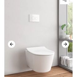 Toto RP D-Shape Wall Hung Bowl WASHLET+ toilet bowl in Cotton white, model number CT447CFGT60#01.  