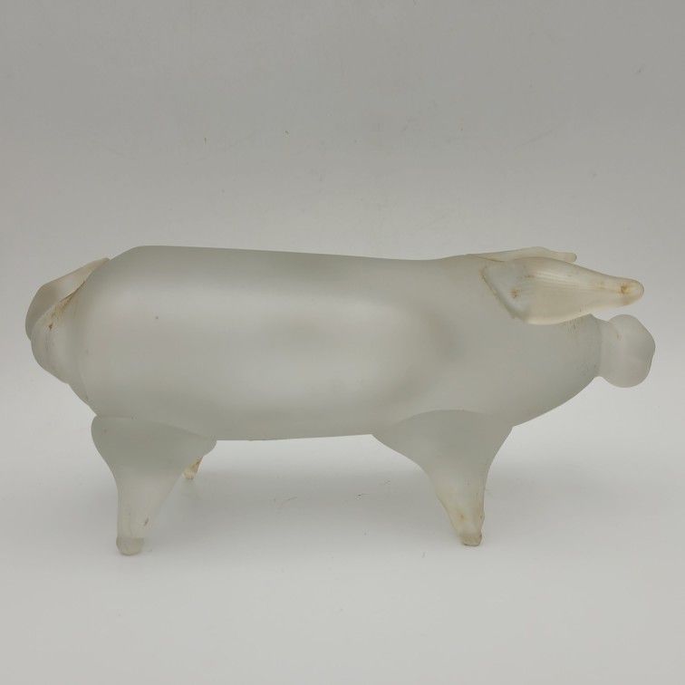 Art Glass Pig Handmade Romania Farm Animal Piggy Figurine Vintage With Flaws