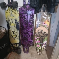 Custom Longboard + Extra Decks Wheels And Trucks
