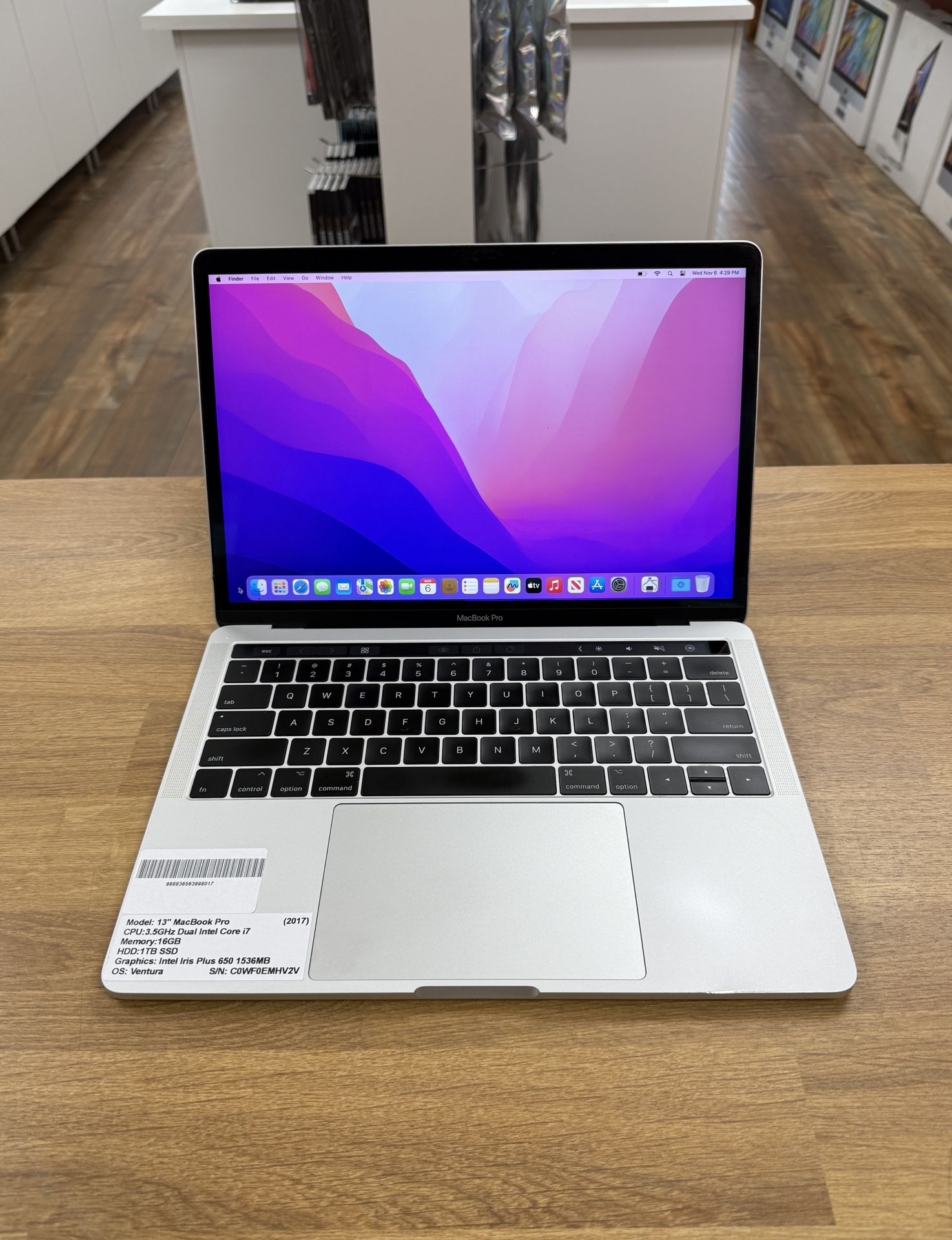 i7（3.5Ghz）16GB 1TB♪〜MacBook Pro 13-inch 13 MacBook Pro Touchbar*3.5Ghz Intel Core i7*1TB SSD*16GB RAM