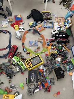 Board games, Thomas, the train, set, puzzles, trucks, etc.