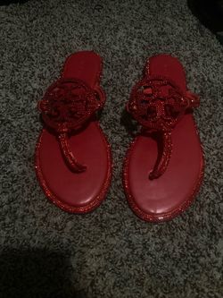 Tory Burch Miller Crystal Sandals Red