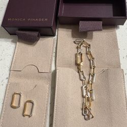 monica vinader chain bracelet & matching earrings 